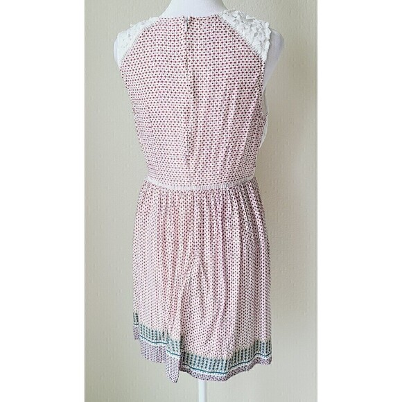 Esley Eyelet Lace Floral Dress Medium Cottagecore Fit‎ & Flare White Red - Picture 6 of 13